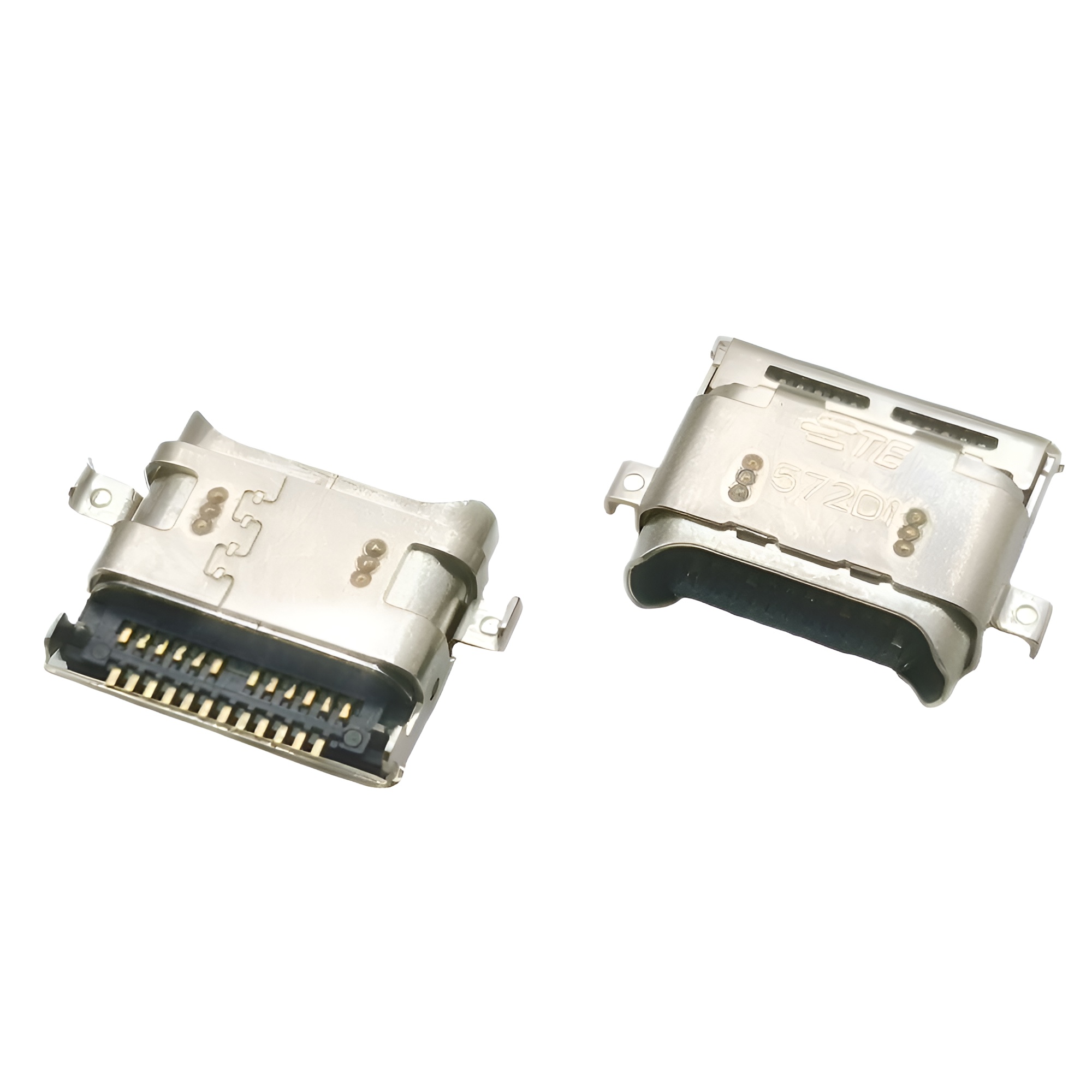 TYPE C 24P母座 两脚沉板1.1MM 双排贴片SMT CH=0.65MM L=7.9MM 双壳 U型口