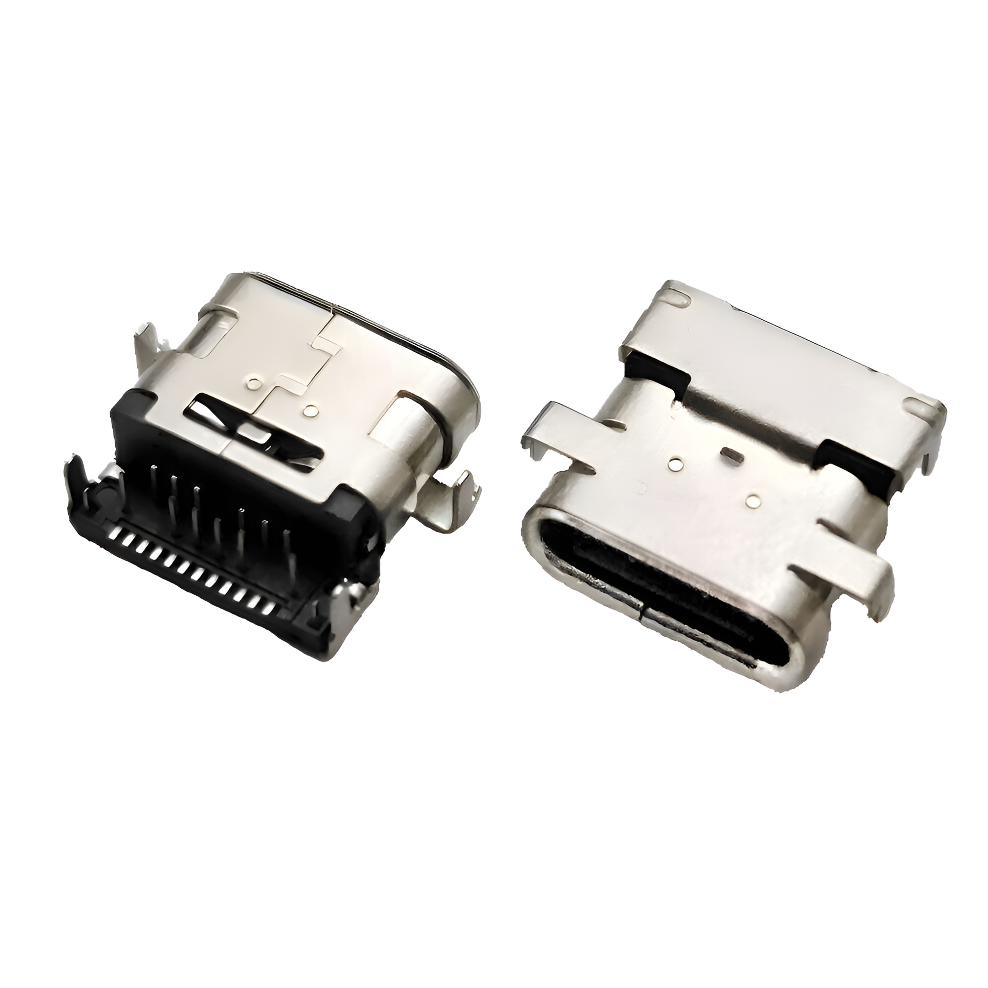 闪电USB 4.0 TYPE C 24P母座 沉板居中1.2-1.6MM  DIP+SMT 双壳 L=9.15MM