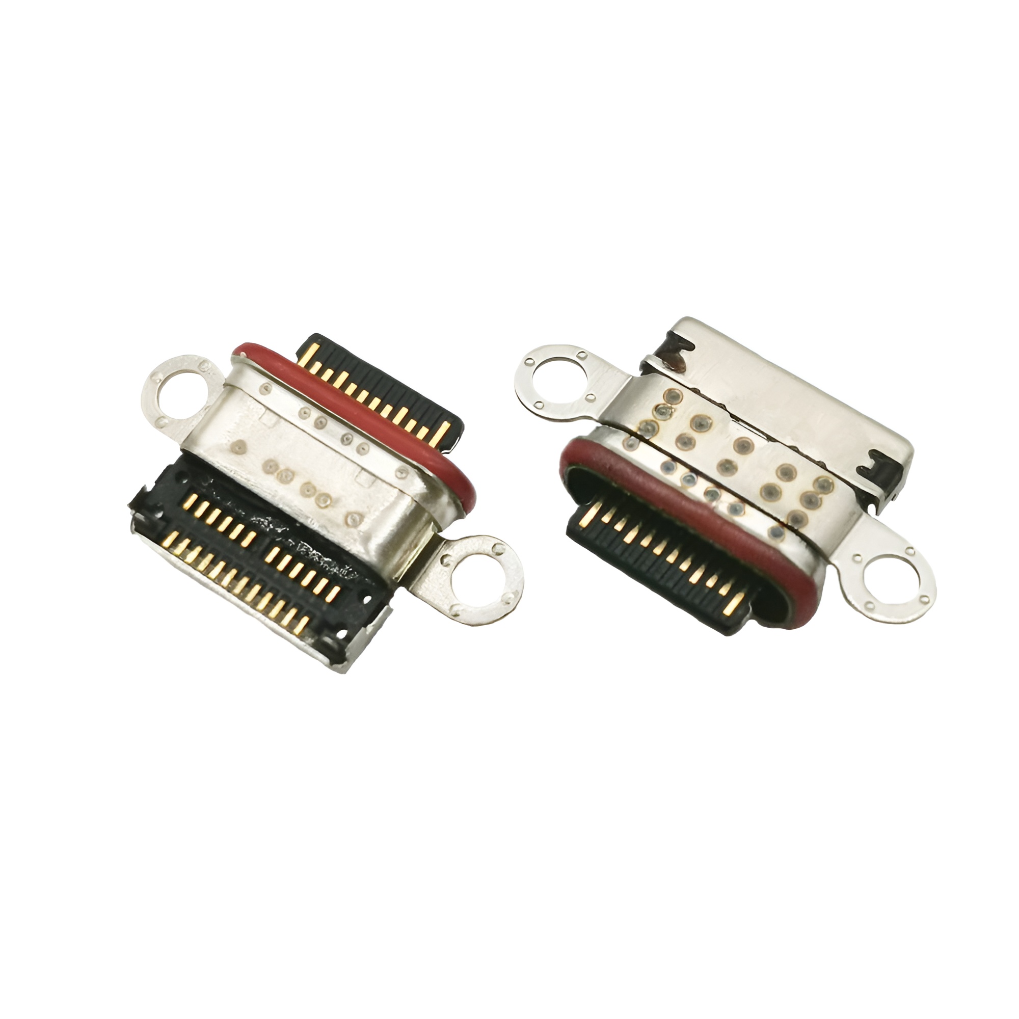 USB 3.1 TYPE C 24P防水母座 沉板1.0MM 双贴SMT  带双耳螺丝孔 长度L=9.3MM 防水IP68